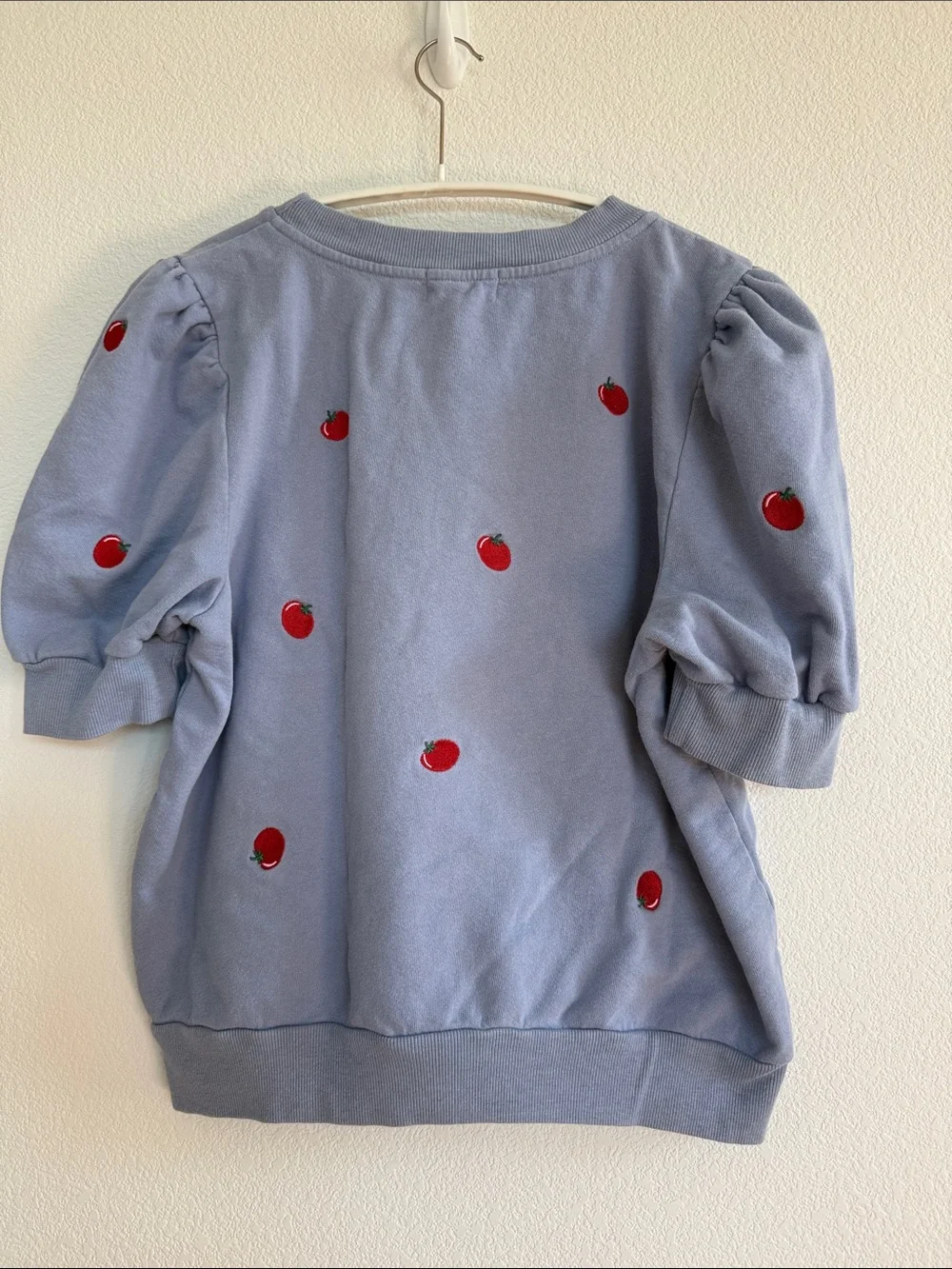 Anthropologie Puff-Sleeve Sweatshirt with Embroidery - Picture 2 of 3